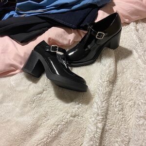 Maeve Black Patent Leather Heels